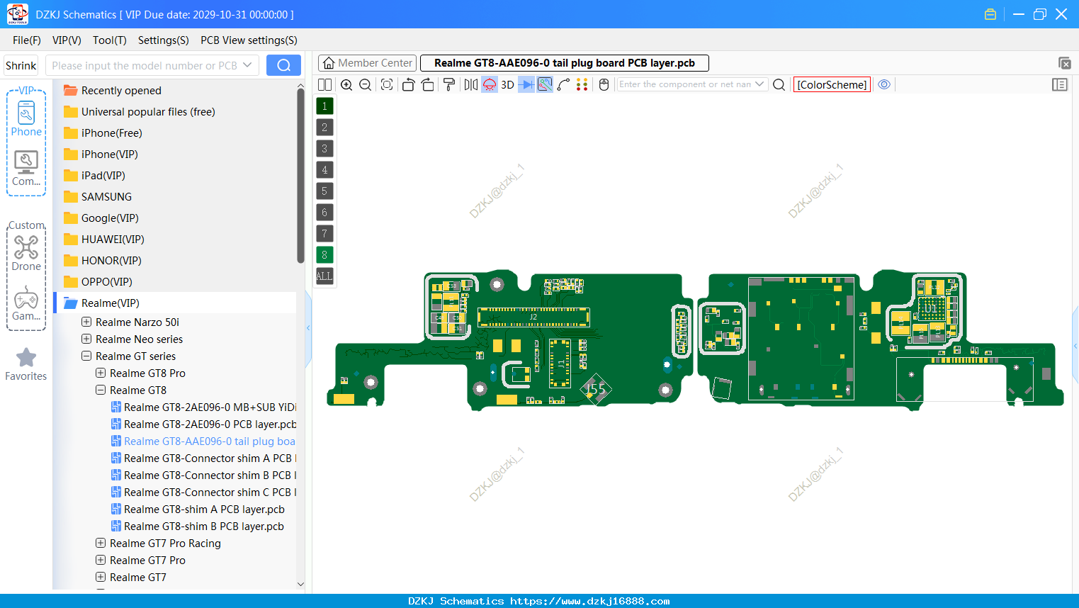 Realme GT8-AAE096-0 Tail Plug Board PCB Layer